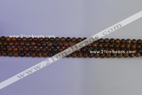 COP1360 15.5 inches 4mm round African green opal beads wholesale