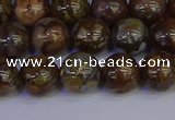 COP1373 15.5 inches 10mm round fire lace opal beads wholesale