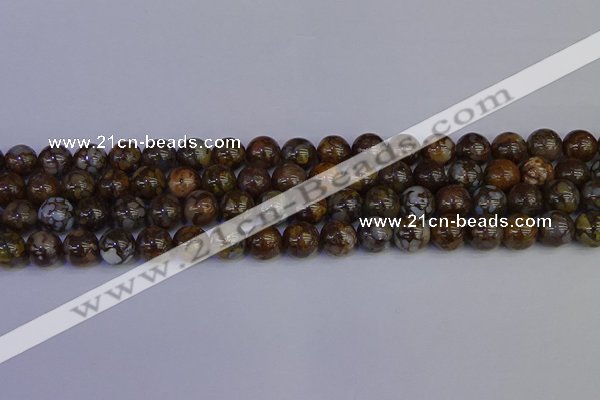 COP1373 15.5 inches 10mm round fire lace opal beads wholesale