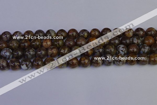 COP1375 15.5 inches 14mm round fire lace opal beads wholesale