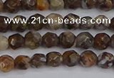 COP1386 15.5 inches 4mm faceted round fire lace opal beads