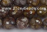 COP1390 15.5 inches 12mm faceted round fire lace opal beads