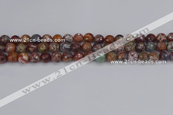 COP1395 15.5 inches 8mm faceted round African green opal beads