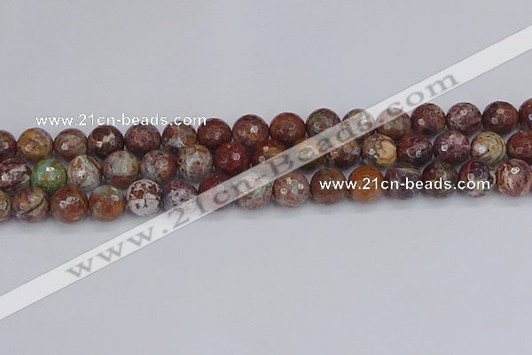 COP1396 15.5 inches 10mm faceted round African green opal beads