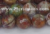 COP1397 15.5 inches 12mm faceted round African green opal beads