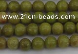 COP1400 15.5 inches 4mm round yellow opal gemstone beads