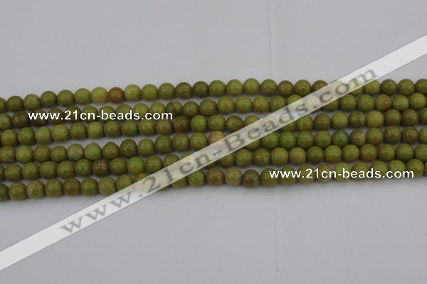 COP1400 15.5 inches 4mm round yellow opal gemstone beads