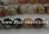 COP1413 15.5 inches 10mm faceted round natural pink opal gemstone beads