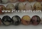 COP1414 15.5 inches 12mm faceted round natural pink opal gemstone beads