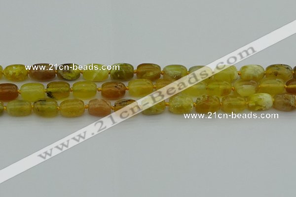 COP1420 15.5 inches 10*14mm drum yellow opal gemstone beads