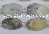 COP1432 15.5 inches 12*18mm oval white opal gemstone beads