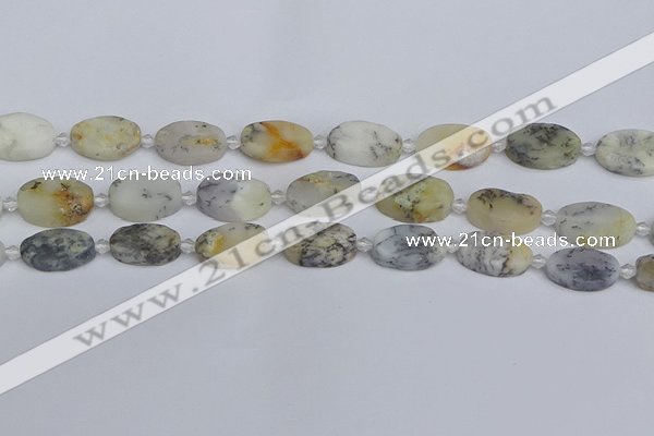 COP1432 15.5 inches 12*18mm oval white opal gemstone beads