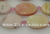 COP1436 15.5 inches 10*16mm oval natural pink opal gemstone beads