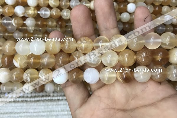 COP1459 15.5 inches 12mm round yellow opal gemstone beads