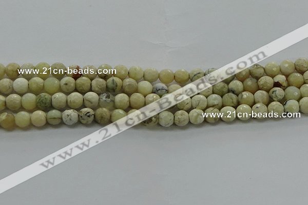 COP1471 15.5 inches 6mm faceted round African opal gemstone beads