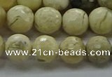 COP1472 15.5 inches 8mm faceted round African opal gemstone beads