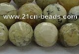 COP1474 15.5 inches 12mm faceted round African opal gemstone beads