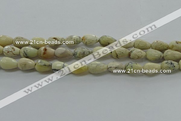 COP1480 15.5 inches 8*12mm faceted teardrop African opal gemstone beads