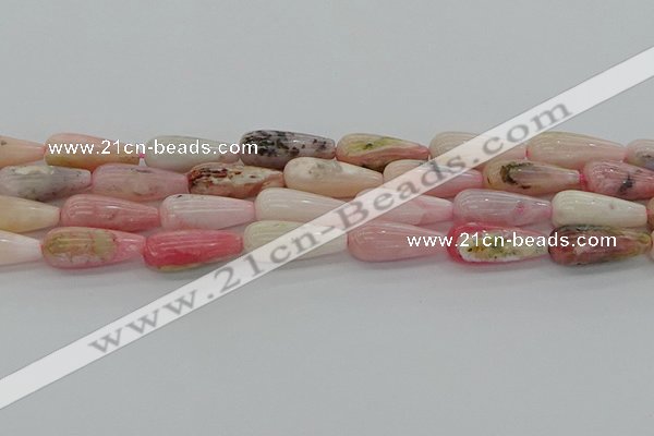 COP1490 15.5 inches 8*20mm teardrop natural pink opal beads
