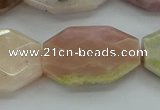 COP1493 15.5 inches 22*30mm faceted freeform natural pink opal beads