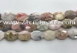 COP1496 18*25mm - 20*28mm faceted octagonal natural pink opal beads