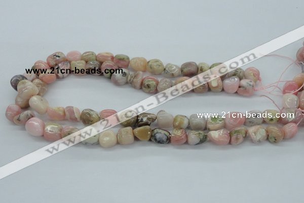 COP15 15.5 inches 10*12mm nugget natural pink opal beads wholesale