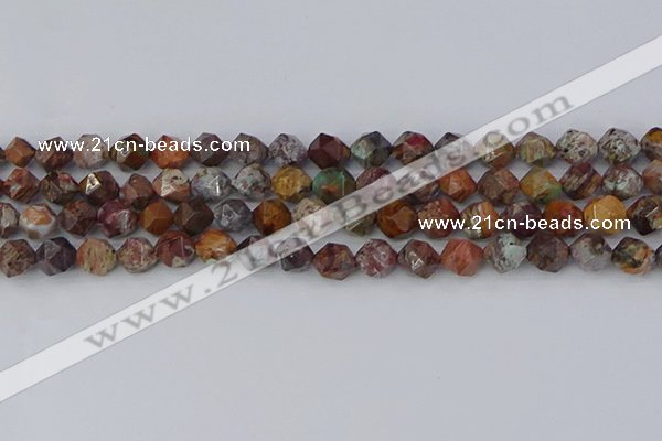 COP1501 15.5 inches 8mm faceted nuggets African green opal beads