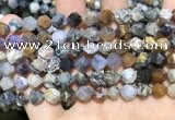 COP1516 15.5 inches 6mm faceted nuggets amethyst sage opal beads