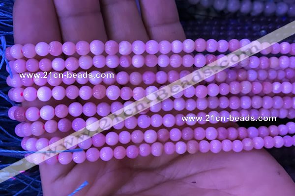 COP1525 15.5 inches 4mm round natural pink opal gemstone beads