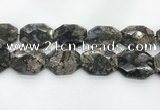 COP1552 30*40mm - 35*45mm faceted octagonal grey opal beads
