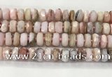 COP1553 15.5 inches 6*12mm - 8*13mm faceted tyre natural pink opal beads