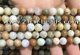 COP1568 15.5 inches 8mm round yellow moss opal beads wholesale