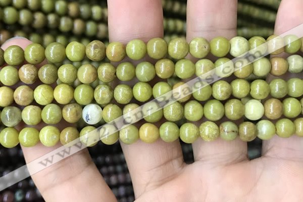 COP1572 15.5 inches 4mm round Australia olive green opal beads