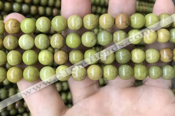 COP1574 15.5 inches 8mm round Australia olive green opal beads