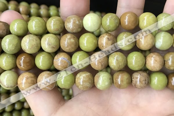COP1576 15.5 inches 12mm round Australia olive green opal beads