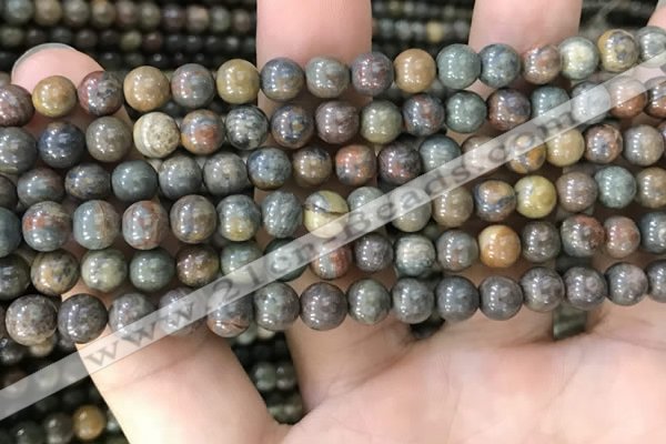 COP1578 15.5 inches 4mm round Australia brown green opal beads