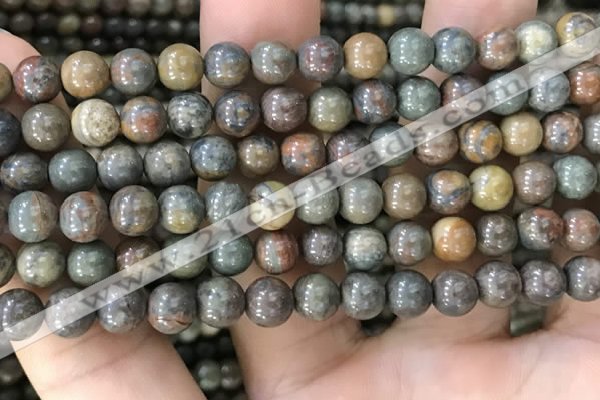 COP1579 15.5 inches 6mm round Australia brown green opal beads