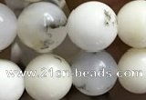 COP1585 15.5 inches 8mm round white opal gemstone beads