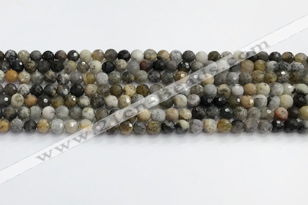 COP1608 15.5 inches 4mm faceted round moss opal beads