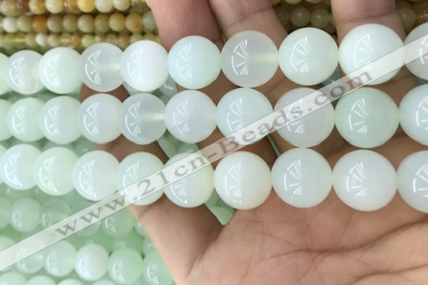 COP1639 15.5 inches 14mm round natural green opal beads