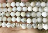 COP1668 15.5 inches 10mm faceted round white opal beads