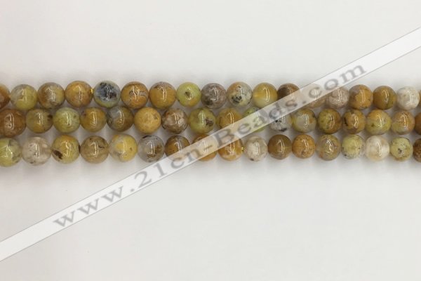 COP1671 15.5 inches 8mm round yellow opal gemstone beads