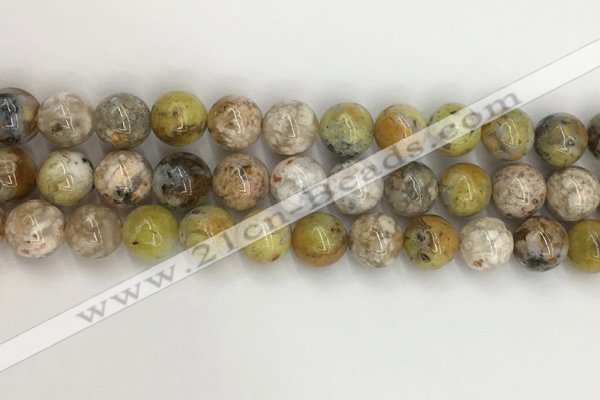 COP1673 15.5 inches 12mm round yellow opal gemstone beads