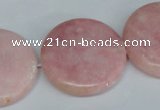 COP168 15.5 inches 30mm flat round pink opal gemstone beads