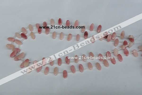 COP169 15.5 inches 6*12mm top-drilled marquise pink opal gemstone beads