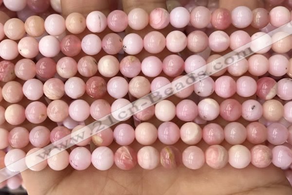 COP1693 15.5 inches 6mm round natural pink opal gemstone beads