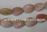 COP171 15.5 inches 10*14mm flat teardrop pink opal gemstone beads