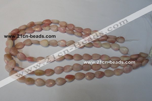 COP171 15.5 inches 10*14mm flat teardrop pink opal gemstone beads