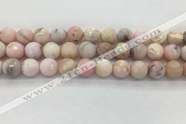 COP1714 15.5 inches 12mm faceted round natural pink opal beads