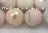 COP1715 15.5 inches 14mm faceted round natural pink opal beads